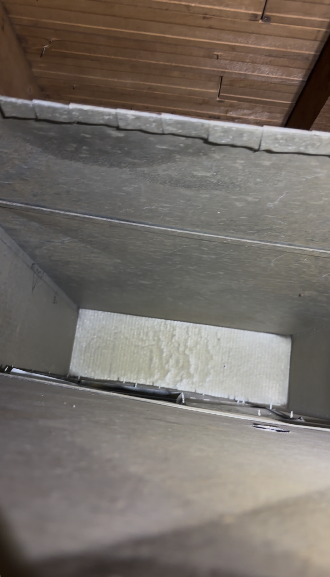 The same duct down to clean bare metal after cleaning